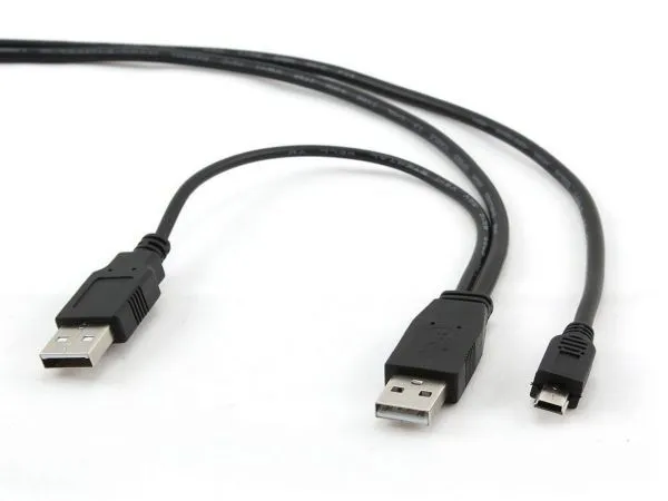 GEMBIRD CCP-USB22-AM5P-3 Gembird Dual USB 2.0 A-plug to MINI 5pina kabl 0.9m Slika 1