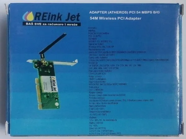 ReinkJet * PCI 2,4GHz 54Mbps B/G Atheros RWL548P sa ugradjenom fiksnom antenom (299) Slika 1