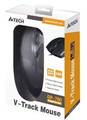 A4 TECH A4-OP-760-UB A4Tech Opticki mis 1000Dpi Black USB 116mm Slika 3