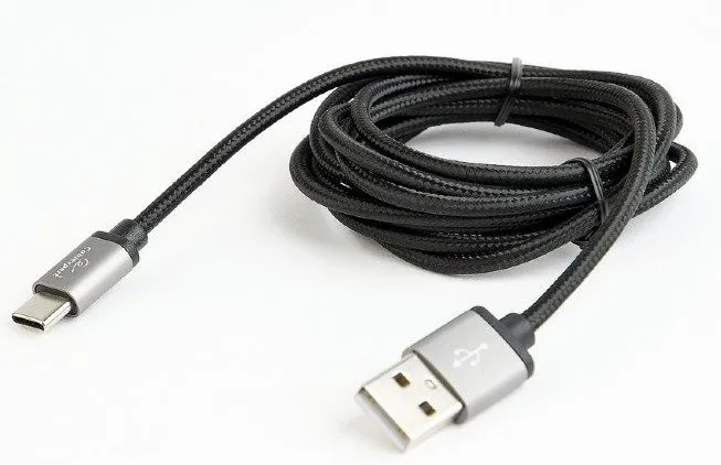 GEMBIRD CCB-mUSB2B-AMCM-6 Gembird Cotton braided Type-C USB cable with metal connectors, 1.8 m, black A FO Slika 3