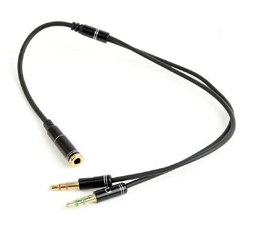 GEMBIRD CCA-418M Gembird 3.5mm Headphone Mic Audio Y Splitter Cable Female to 2x3.5mm Male adapter, Metal Slika 2