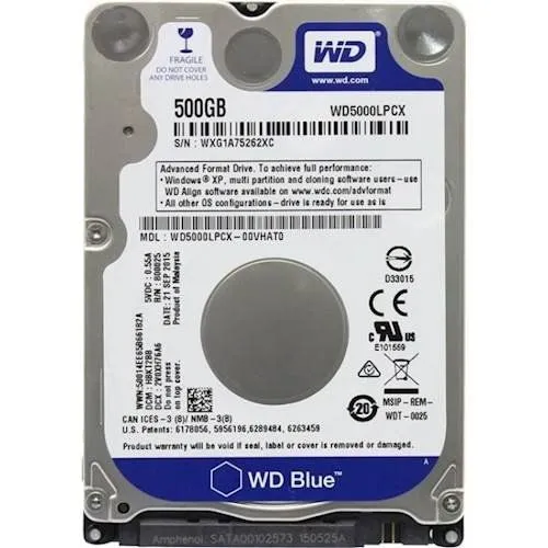 HDD 2.5 * 500GB WD5000LPCX WD BLUE 5400RPM 16MB SATA3 7mm Slika 2