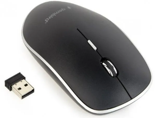 MUSW-4B-01 Gembird Bezicni mis 2,4GHz opticki USB 800-1600Dpi black 115mm, visina-30mm fok Slika 2