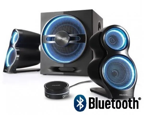 Microlab T10 Aktivni drveni zvucnici 2.1 56W RMS(24W, 2x16W) BLUETOOTH daljinski , 3.5mm Slika 2