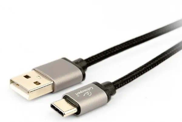 GEMBIRD CCB-mUSB2B-AMCM-6 Gembird Cotton braided Type-C USB cable with metal connectors, 1.8 m, black A FO Slika 4