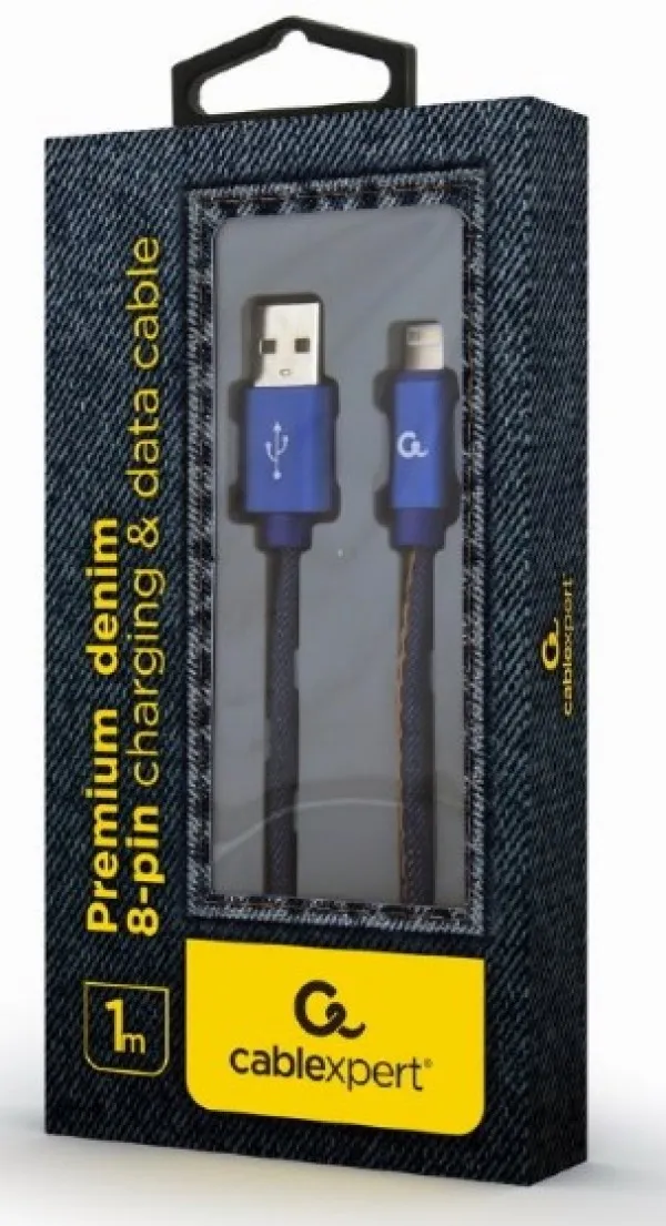 GEMBIRD CC-USB2J-AMLM-1M-BL Gembird Premium jeans (denim) 8-pin cable with metal connectors, 1m, blue Slika 2