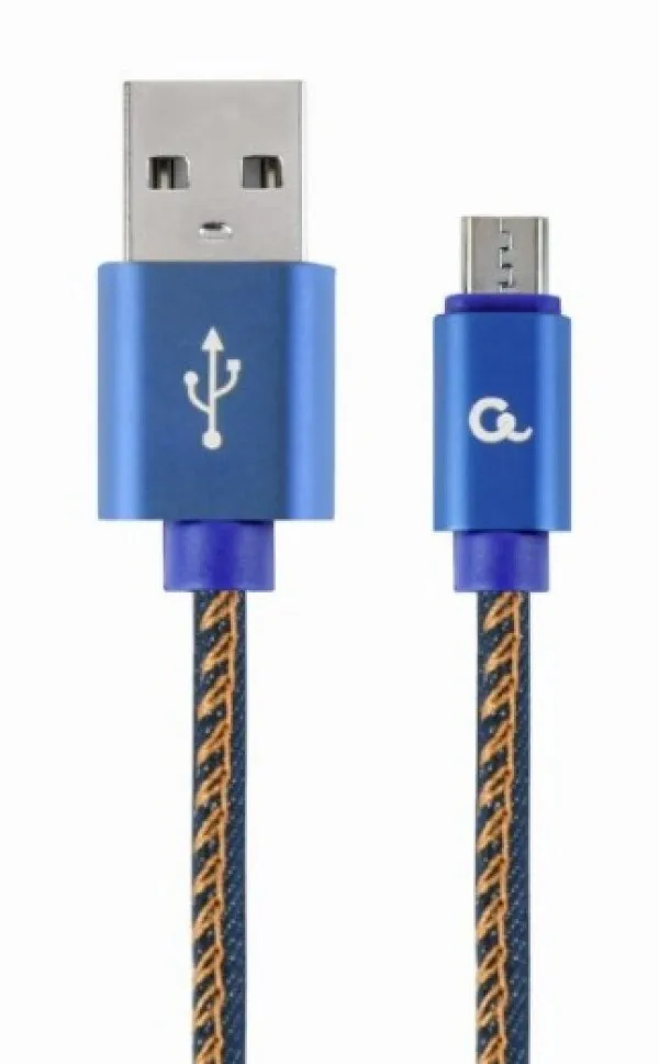 GEMBIRD CC-USB2J-AMmBM-1M-BL Gembird Premium jeans (denim) Micro-USB cable with metal connectors, 1 m, blue Slika 1