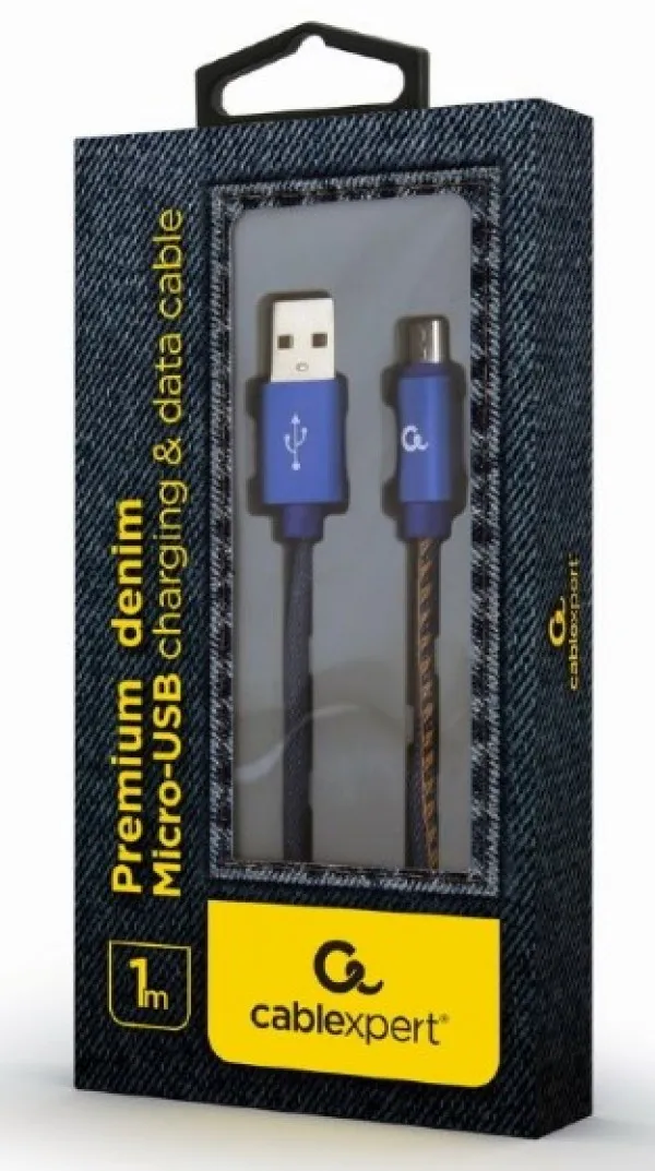 GEMBIRD CC-USB2J-AMmBM-1M-BL Gembird Premium jeans (denim) Micro-USB cable with metal connectors, 1 m, blue Slika 2