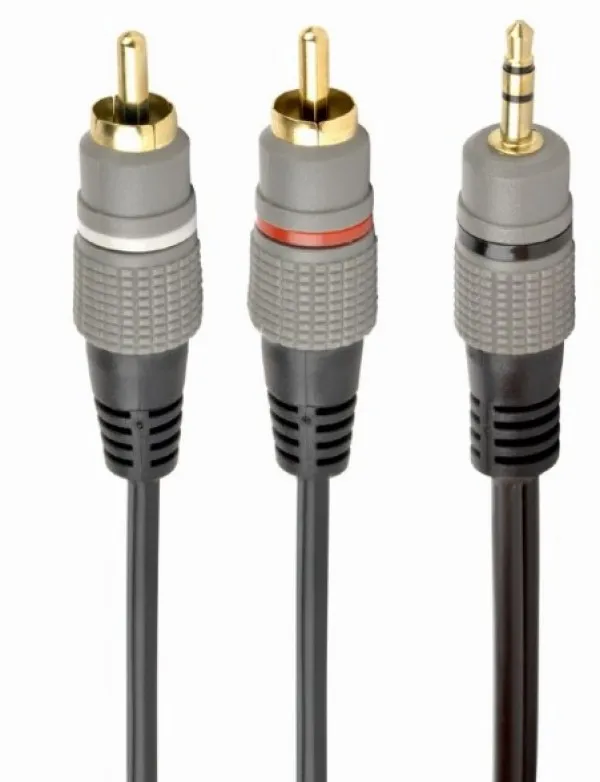 GEMBIRD CCA-352-10M Gembird 3.5 mm stereo plug to 2*RCA plugs 10m cable, gold-plated connectors Slika 1