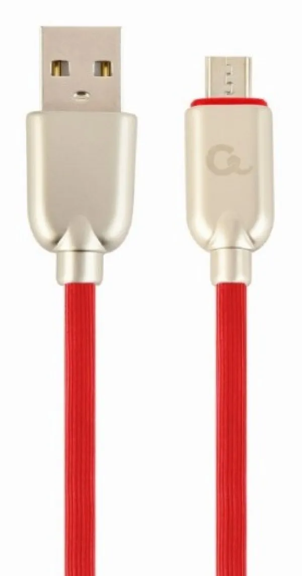 GEMBIRD CC-USB2R-AMmBM-1M-R Gembird Premium rubber Micro-USB charging and data cable, 1m, red Slika 1