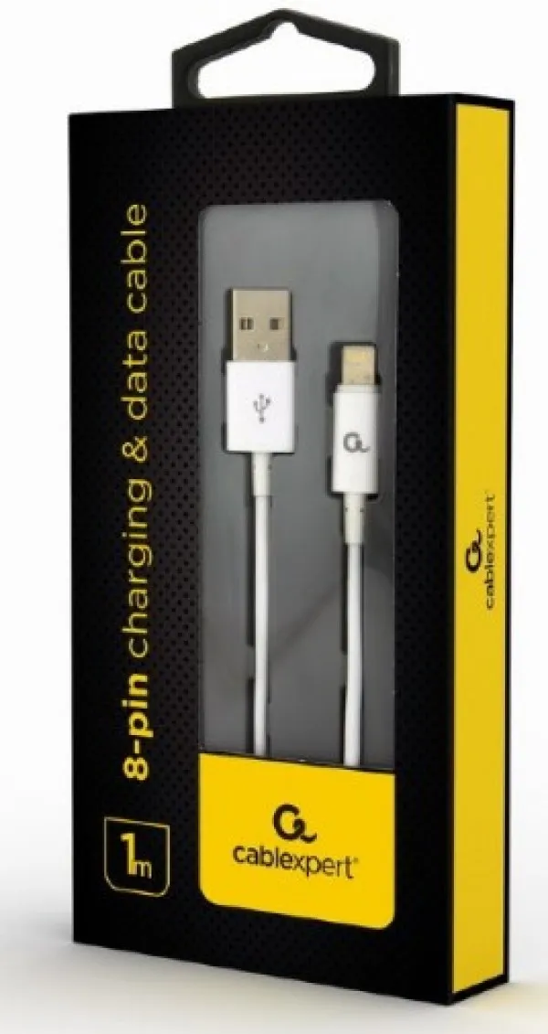 GEMBIRD CC-USB2P-AMLM-1M-W Gembird 8-pin charging and data cable, 1m, white Slika 1