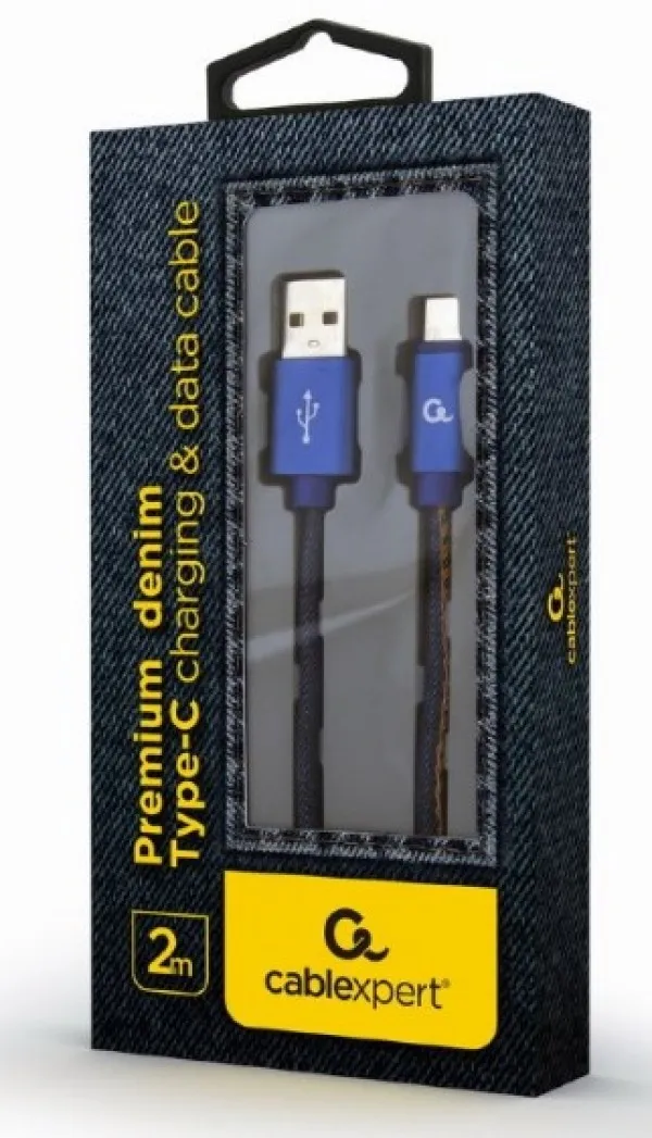 GEMBIRD CC-USB2J-AMCM-2M-BL Gembird Premium jeans (denim) Type-C USB cable with metal connectors, 2 m, blue Slika 1