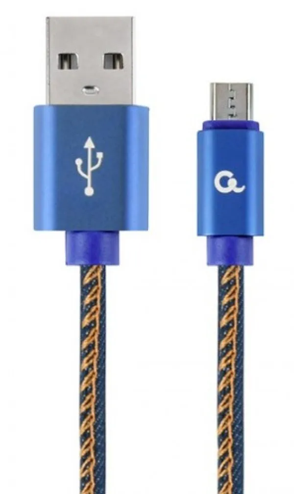 GEMBIRD CC-USB2J-AMmBM-2M-BL Gembird Premium jeans (denim) Micro-USB cable with metal connectors, 2 m, blue Slika 1