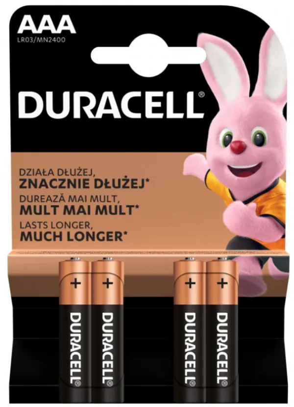 DURACELL Duracell AAA PAK4 CK, 1.5V LR3 MN2400, ALKALNE baterije duralock Slika 1