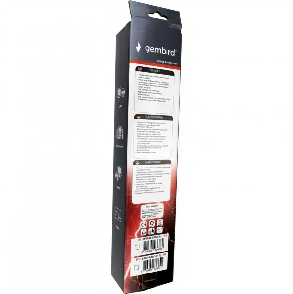 GEMBIRD SPG6-B-10 (3G1.5) ** Gembird produzni kabl sa zastitom 6 uticnica (3x1.5mm,16A,3500W) 3m black (527) Slika 3