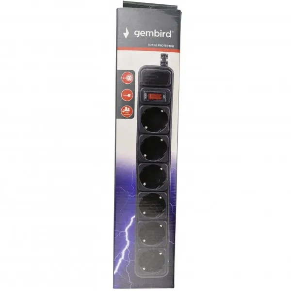 GEMBIRD SPG6-B-10 (3G1.5) ** Gembird produzni kabl sa zastitom 6 uticnica (3x1.5mm,16A,3500W) 3m black (527) Slika 2