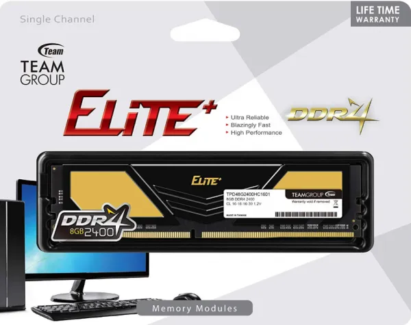 TEAM GROUP TeamGroup DDR4 TEAM ELITE PLUS GOLD UD-D4 8GB 3200MHz 1,2V 22-22-22-52 TPD48G3200HC22BK- Slika 3