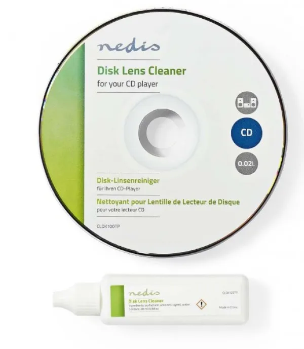 NEDIS CLDK100TP Disk za ciscenje CD plejera 20ml Slika 1