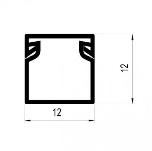 MIT.EL Kanalica ME-12x12mm 2m kablovski kanal PVC Slika 2