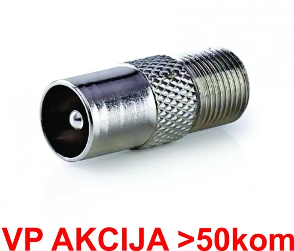 GEMBIRD CON-FC-025 ** F female to IEC male adaptor, Zinc Alloy 25kom pakovanje (16) Slika 1