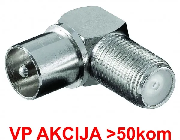 GEMBIRD CON-FC-025/90 ** F female to IEC male elbow adaptor, Zinc Alloy min.25 pakovanje (23) Slika 1