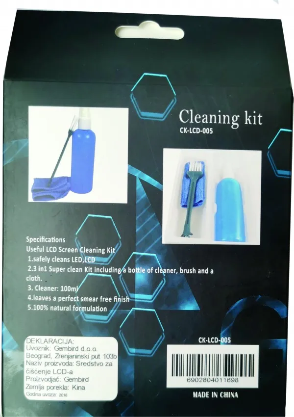 GEMBIRD CK-LCD-005 * Gembird Cleaning set 3 in 1, fluid 100ml + brush + towel, set za ciscenje(99) Slika 3