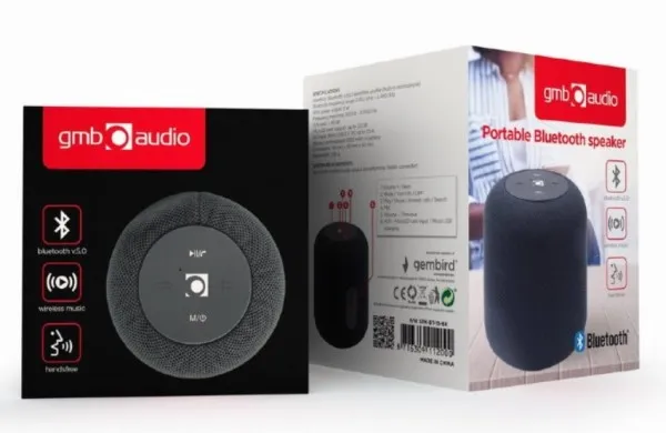SPK-BT-15-BK Gembird Portable Bluetooth speaker +handsfree 5W, USB, SD, AUX, black FO Slika 2