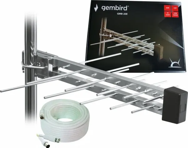 GEMBIRD GMB-20E sa kutijom +15m ** Gembird Antena Loga UHF sa RF-Konektorom,20el, 39cm,6dB alu +kabl 15m 798 Slika 2