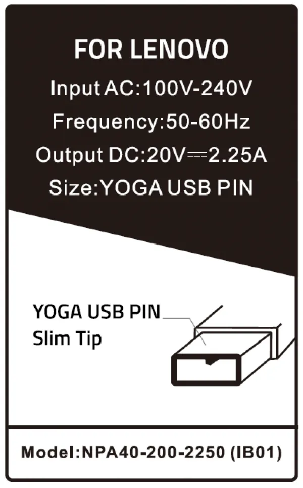 GEMBIRD NPA40-200-2250 (IB01) ** Gembird punjac za laptop 40W-20V-2.25A, USB Yellow PIN (643 Alt=IB04) Slika 3