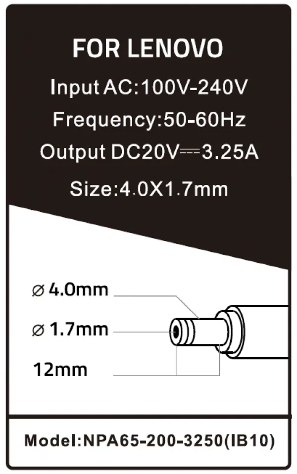 GEMBIRD NPA65-200-3250 (IB10) ** Gembird punjac za laptop 65W-20V-3.25A, 4.0x1.7mm Yellow (715 Alt=IB09) Slika 1