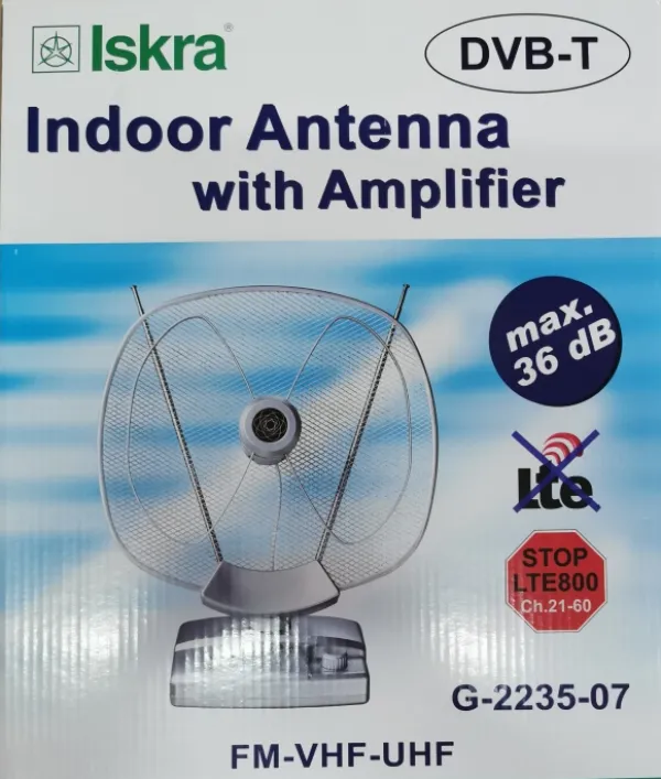 Antena Iskra G2235-07 sobna sa pojacalom, UHF/VHF, dobit 36dB, 220v + 12v FO Slika 2