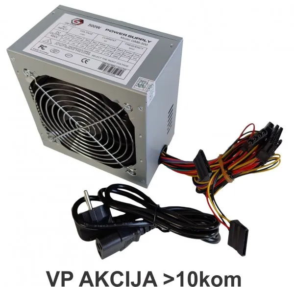 GEMBIRD GMB-500-12 bez kutije ** Gembird napajanje 500W 12cm FAN, 20+4pin, 4pin12V, 2xSATA 2xIDE 4-pin (983) Slika 4