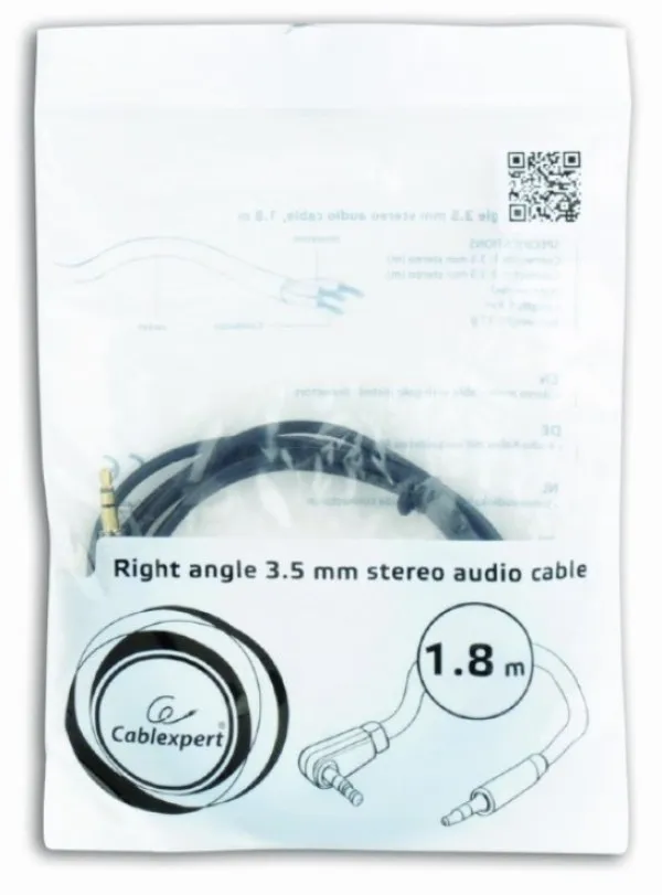 GEMBIRD CCAP-444L-6 Gembird 3.5mm stereo plug to 3.5mm stereo plug audio kabl pod uglom pozlaceni kon. 1,8m - Image 3