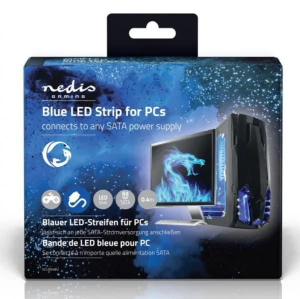 NEDIS GCLD04BU LED traka, SATA konektor, plava, 40cm Slika 1