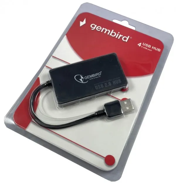 GEMBIRD UHB-U2P4-02 ** Gembird USB2.0 4-port HUB, black (279) Slika 1