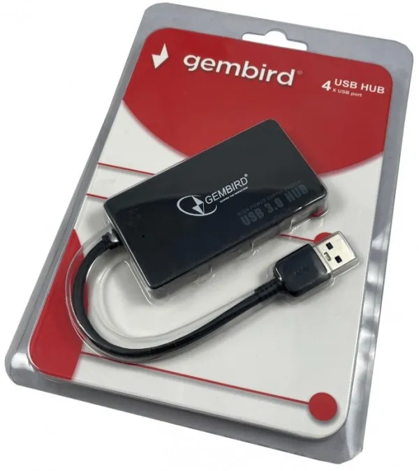 GEMBIRD UHB-U3P4-03 ** Gembird HUB 4 USB3.0 4-port, storage speed 5Gbps, black (alt. UHB-U3P4-05 599) Slika 2