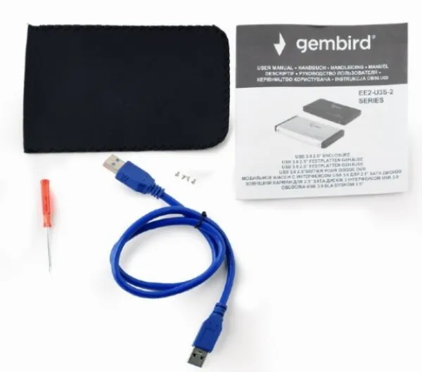 GEMBIRD EE2-U3S-2 Gembird USB 3.0 Externo kuciste za 2.5 SATA hard diskove, aluminium, crni A Slika 3