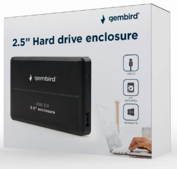 GEMBIRD EE2-U3S-2 Gembird USB 3.0 Externo kuciste za 2.5 SATA hard diskove, aluminium, crni A Slika 4