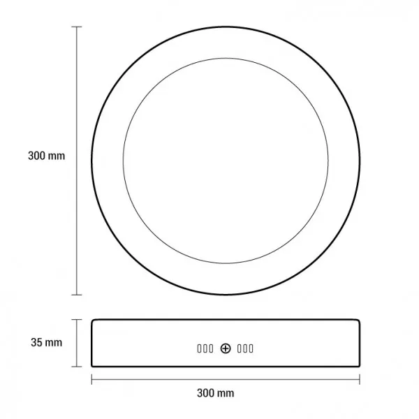 PROSTO LED okrugla nadgradna panel svetiljka 24W 3000K dnevno svetlo 300mm LNP-O-24/WW