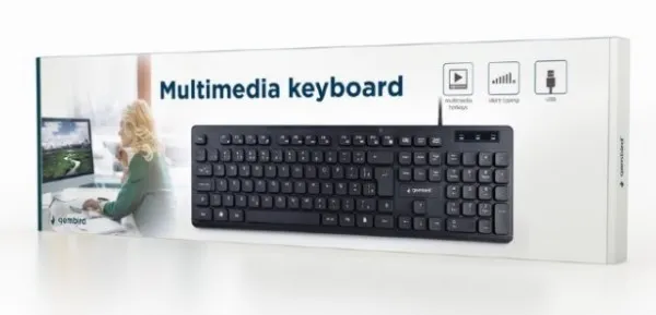 GEMBIRD KB-MCH-04 * Gembird Multimedijalna tastatura, chocolate, USB, US layout, Slim black (399) Slika 2