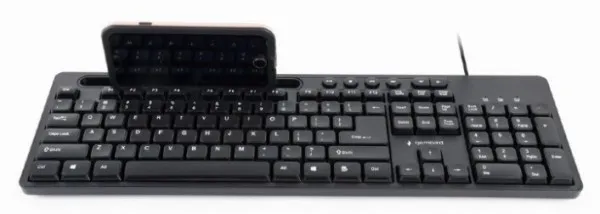 GEMBIRD KB-UM-108 Gembird Multimedijalna tastatura US layout black USB sa drzacem za telefon A Slika 2