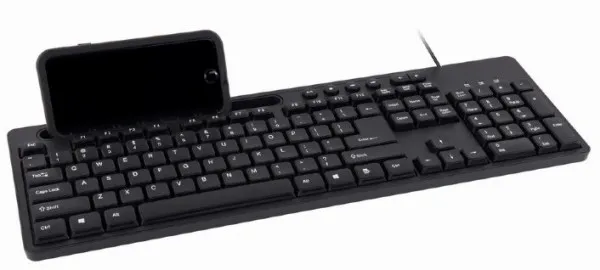 GEMBIRD KB-UM-108 Gembird Multimedijalna tastatura US layout black USB sa drzacem za telefon A Slika 3