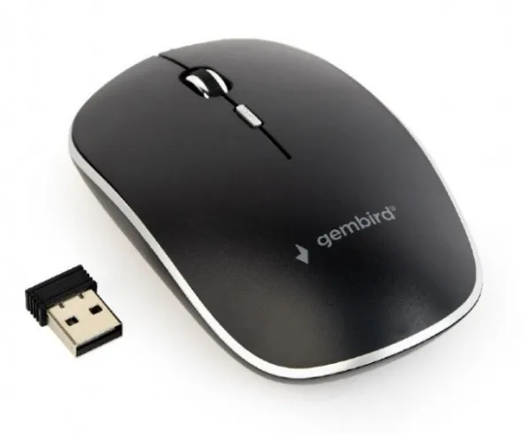 MUSW-4BS-01 Gembird Necujni bezicni mis 2,4GHz opticki USB 800-1600Dpi black 115mm Slika 2
