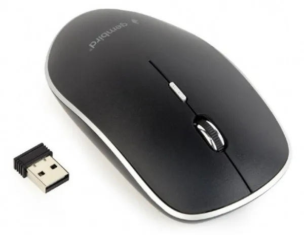 MUSW-4BS-01 Gembird Necujni bezicni mis 2,4GHz opticki USB 800-1600Dpi black 115mm Slika 3