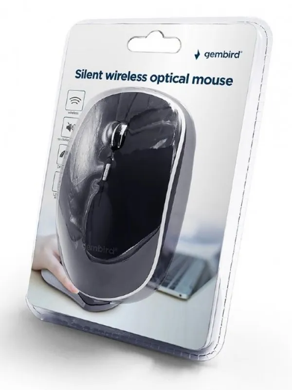 MUSW-4BS-01 Gembird Necujni bezicni mis 2,4GHz opticki USB 800-1600Dpi black 115mm Slika 4