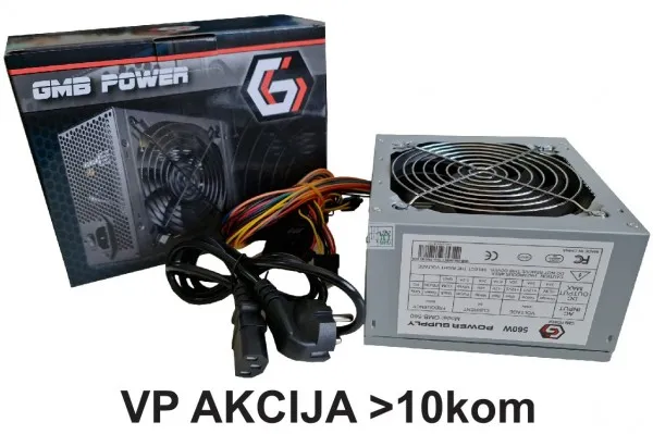 GEMBIRD GMB-560-12 sa kutijom ** Gembird napajanje 560W 12cm FAN, 20+4pin, 2xSATA 2xIDE 4-p. (1115) Slika 4