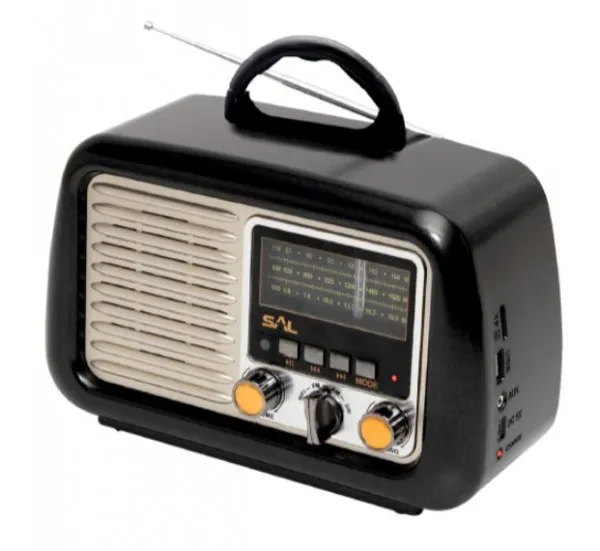 SAL Prenosni retro radio prijemnik RRT2B 3W, FM, USB, microSD, Bluetooth, baterija 1200mAh Slika 1