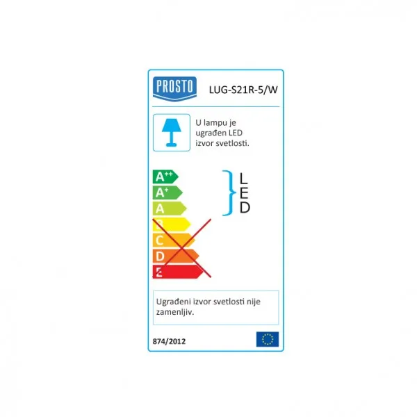 PROSTO Ugradna LED lampa 5W dnevno svetlo LUG-S21R-5/W Slika 1