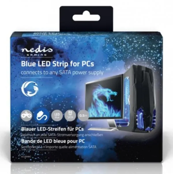 NEDIS GCLD05BU LED traka, SATA konektor, plava, 50cm Slika 2