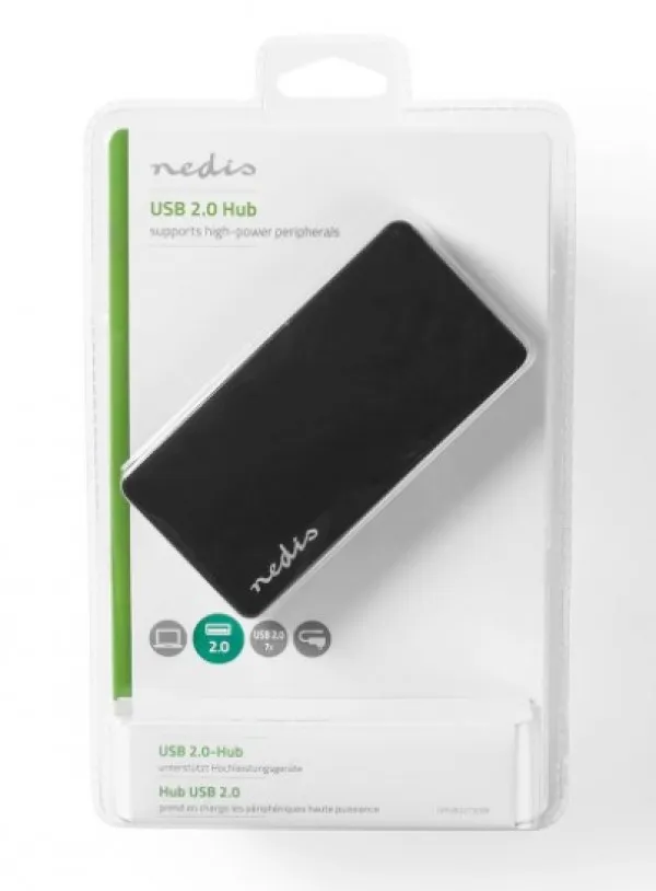 NEDIS UHUBU2730BK USB 2.0 7-port hub + AD/DC adapter Slika 3
